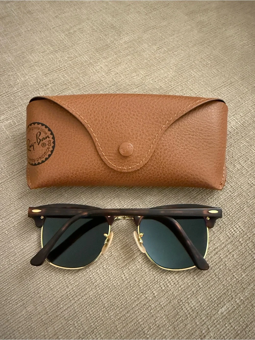 Ray-Ban Clubmaster Sunglasses with Blue Mirror Lenses